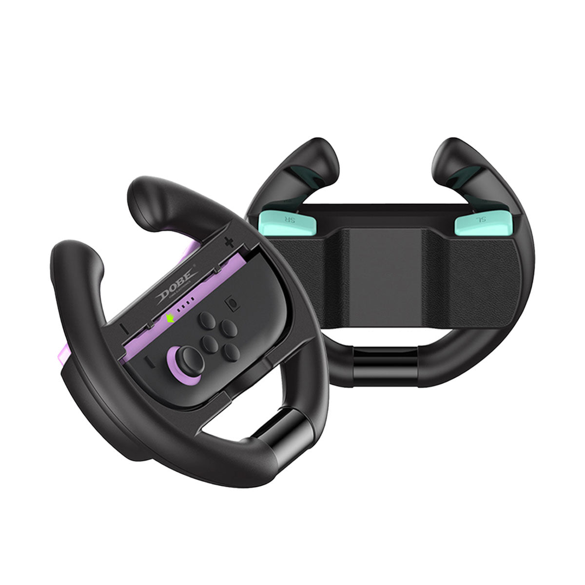 Dobe Controller Steering Wheel for Nintendo Switch 2 Joy-Pad (Black) (Orange/Blue, Purple/Green) TNS-3195S
