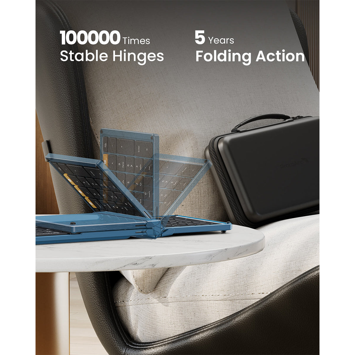 ProtoArc XKM01 Foldable Full-Size Wireless Keyboard and Mouse Combo (Blue/Black) (CP014040)