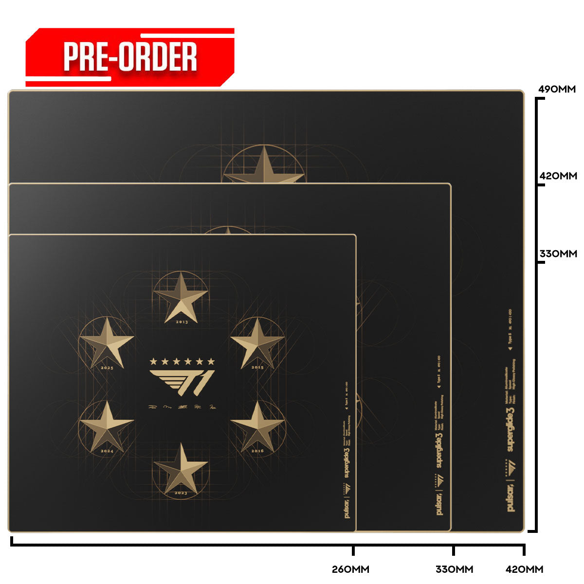 Pulsar Superglide3 Glass Mouse Pad T1 Edition Six Stars