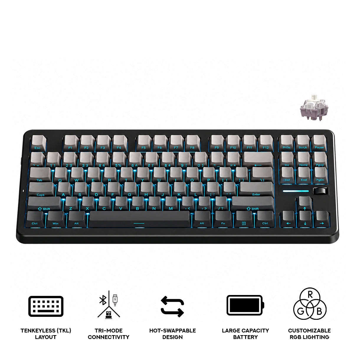 MCHOSE G87 V2 RGB Tri-Mode Hot-Swappable Mechanical Keyboard