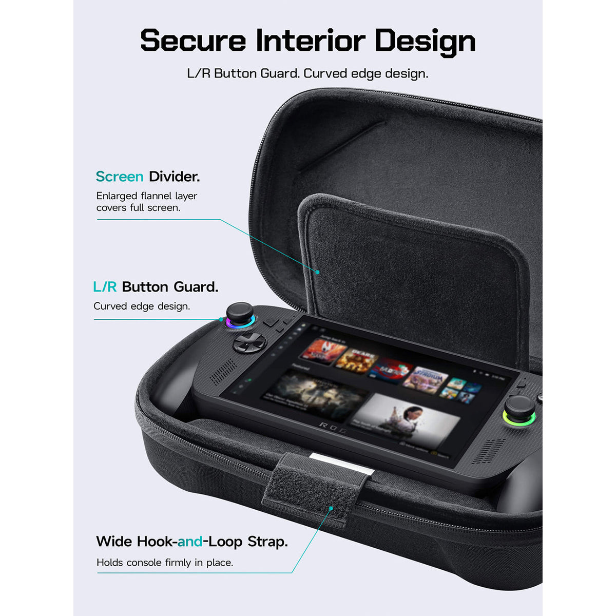 JSAUX Max Carrying Case for ROG Xbox Ally X / ROG Xbox Ally (Black) (BG0136)