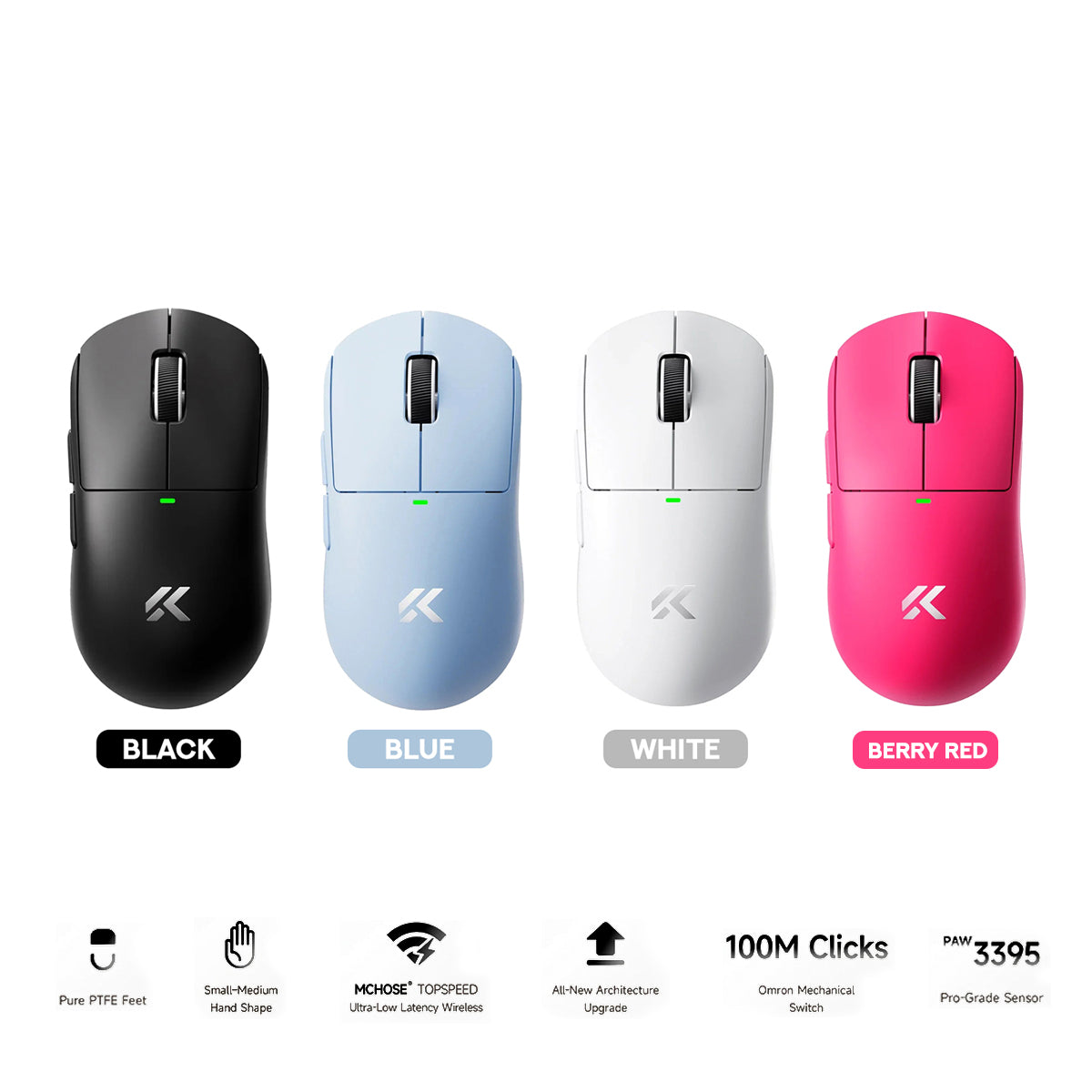 MCHOSE A5 V3 Ultralight 8K Wireless Ergonomic Gaming Mouse
