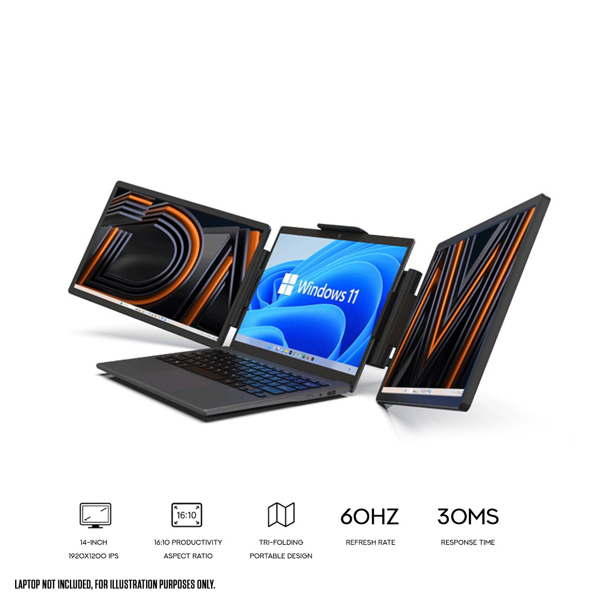 DreaMonitor Leo 1403D 14" WUXGA (1920x1200) 60Hz 30ms IPS Dual Portable Monitor (Black)