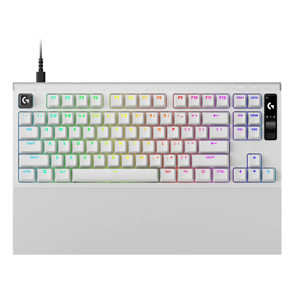 Logitech Pro X2 Rapid 8K Wired TKL Analog Gaming Keyboard With OLED (White) (920-014102)