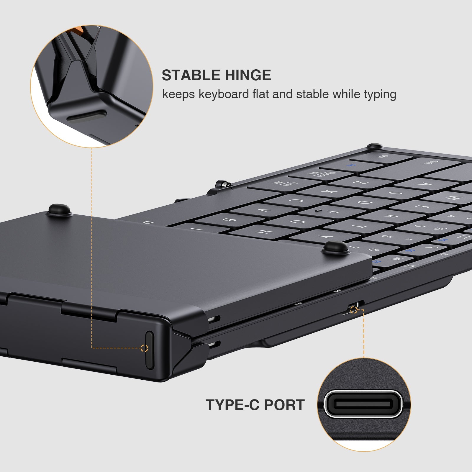 ProtoArc XK01 Foldable Full-Size Bluetooth Keyboard (Black) (CP011803)