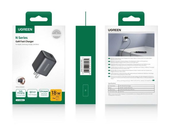 Ugreen N Series 18W USB-A GaN Fast Charger (Space Grey) (X518/75953)