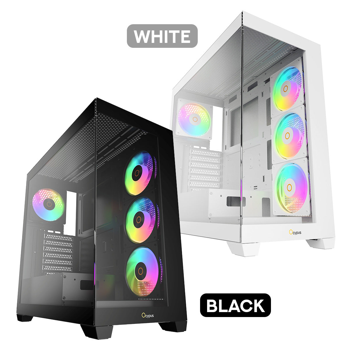 Ocypus Gamma C72 ARGB Mid-Tower Panoramic View Case with ARGB Fans | DataBlitz