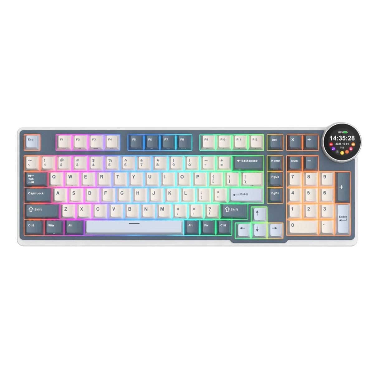 Royal Kludge RK-N99 Tri-Mode RGB 98 Keys Hot Swappable Mechanical Keyboard Moon