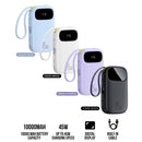 Baseus QPow 3 Digital Display Fast-Charging Power Bank with 2 Built-in USB-C Cable 10000mAh 45W