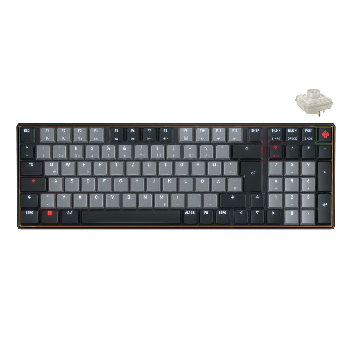 Cherry KW 550 MX LP Low Profile Mechanical Keyboard (Black/Grey) (Cherry MX LP 2.0 Ivory Switch)
