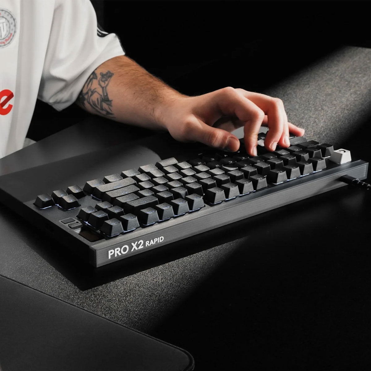 Logitech Pro X2 Rapid 8K Wired TKL Analog Gaming Keyboard With OLED (Black) (920-014089)