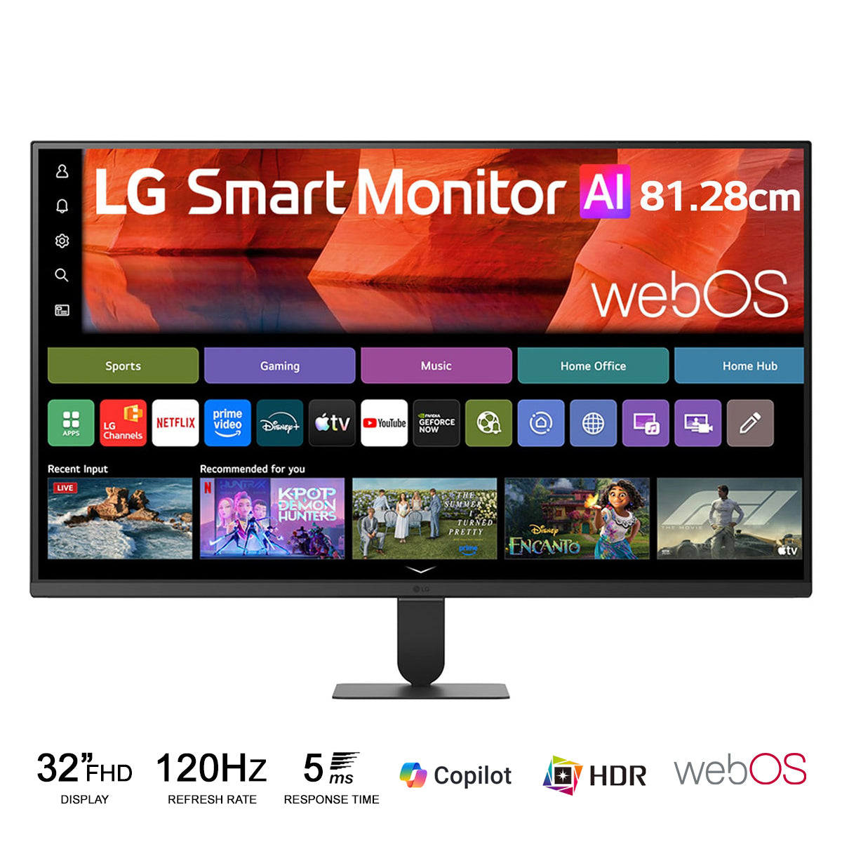LG 32U501SB-B 32" FHD (1920x1080) 120Hz 5ms GTG VA Smart Monitor