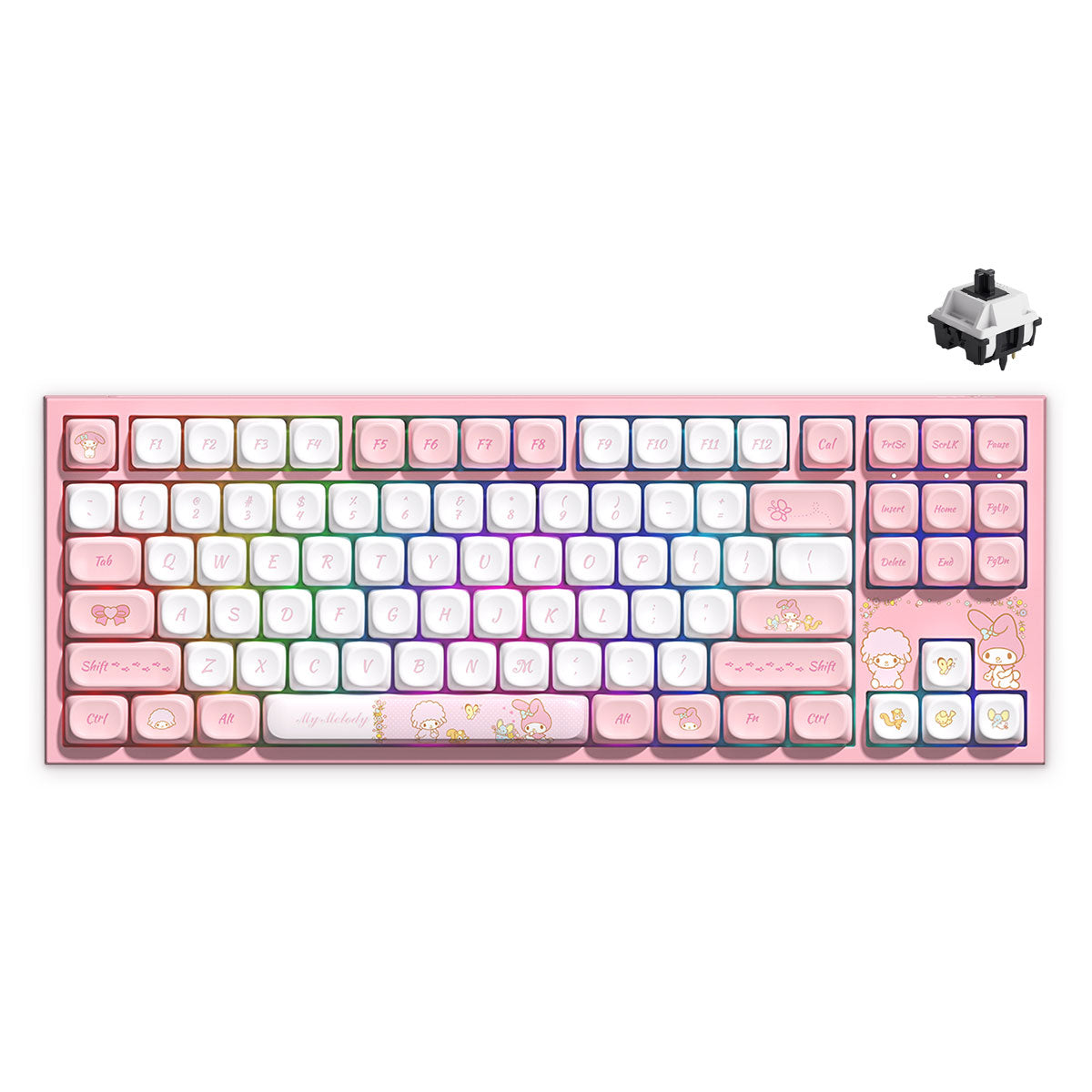 Akko My Melody 5087 V5 Multi-Mode RGB Hot-Swappable Mechanical Keyboard (Akko V3 Piano Pro Switch)