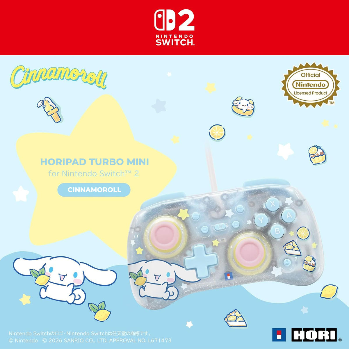 Horipad Turbo Mini for Nintendo Switch 2 (Cinnamoroll) (NSX-234A)