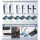 OIVO Multi-Function Cooling Stand and Controller Charger w/ LED Light for PS5 / PS5 Slim / PS5 Pro (Black) (VG-P5296XS-Pro)