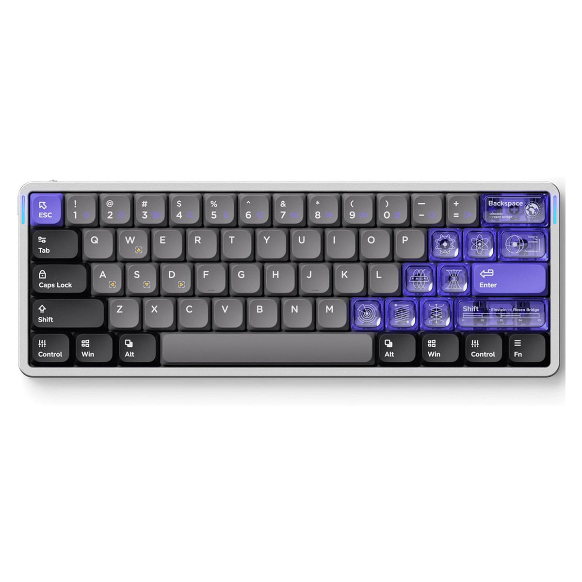 NuPhy Air60 HE RGB 61-Key Magnetic Switch Gaming Keyboard (Space Silver) (Low-Profile Magnetic Jade Switch)