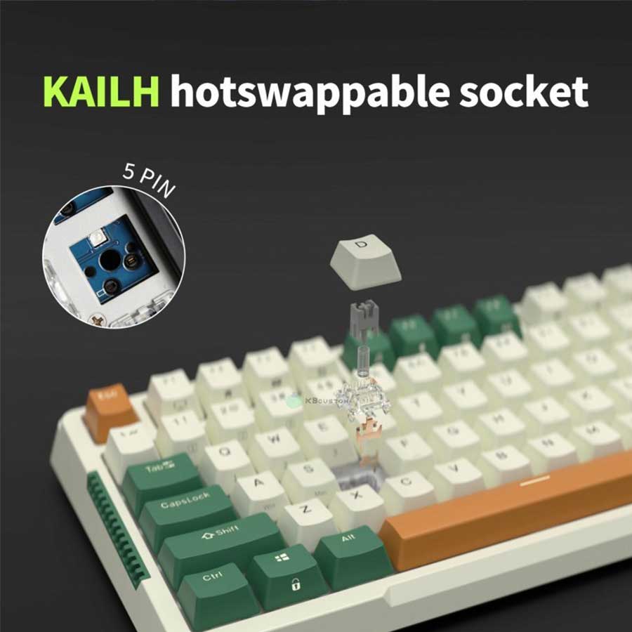 Royal Kludge RK-H81 Tri-Mode RGB 81 Keys Hot Swappable Mechanical Keyboard Timing Machine (k Silver Switch)