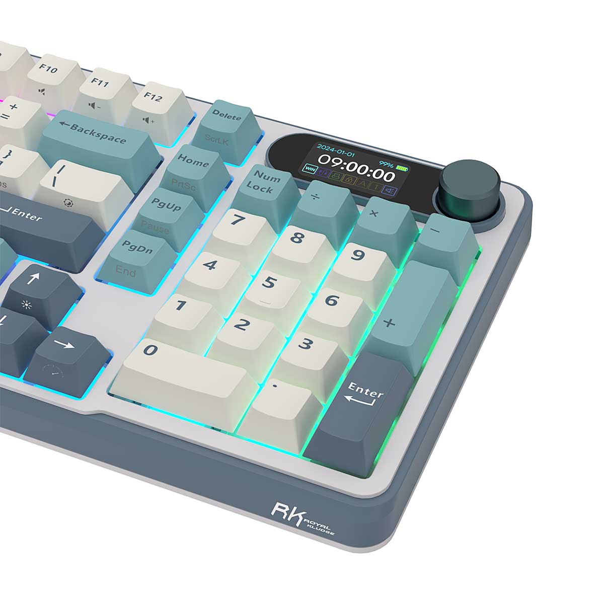 Royal Kludge RK-S98 Tri-Mode RGB 98 Keys Hot Swappable Mechanical Keyboard Light Cloud