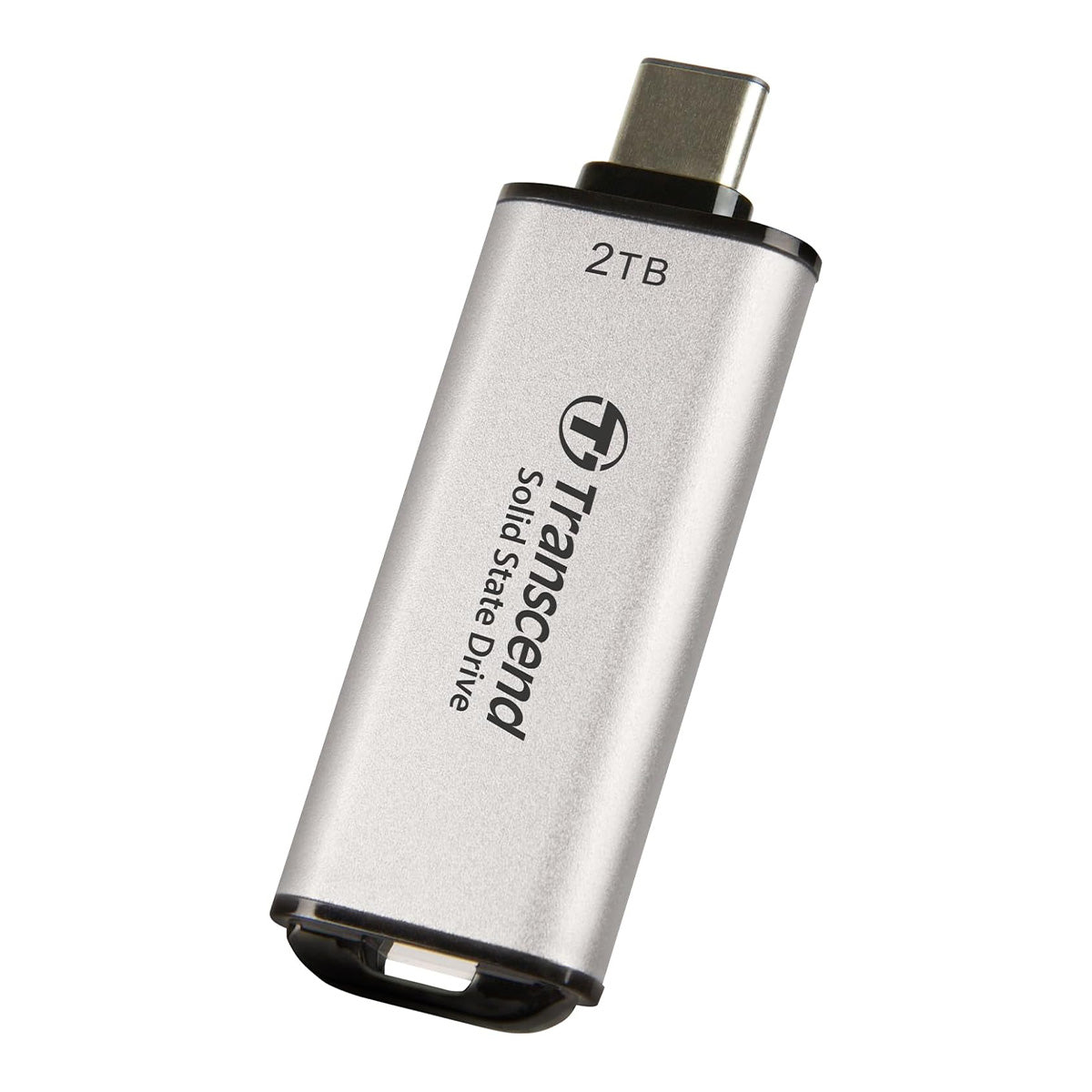 Transcend ESD300 2TB Dual USB 10Gbps Read up to 1050MB/s Type-C Portable SSD (Silver) (TS2TESD300S)
