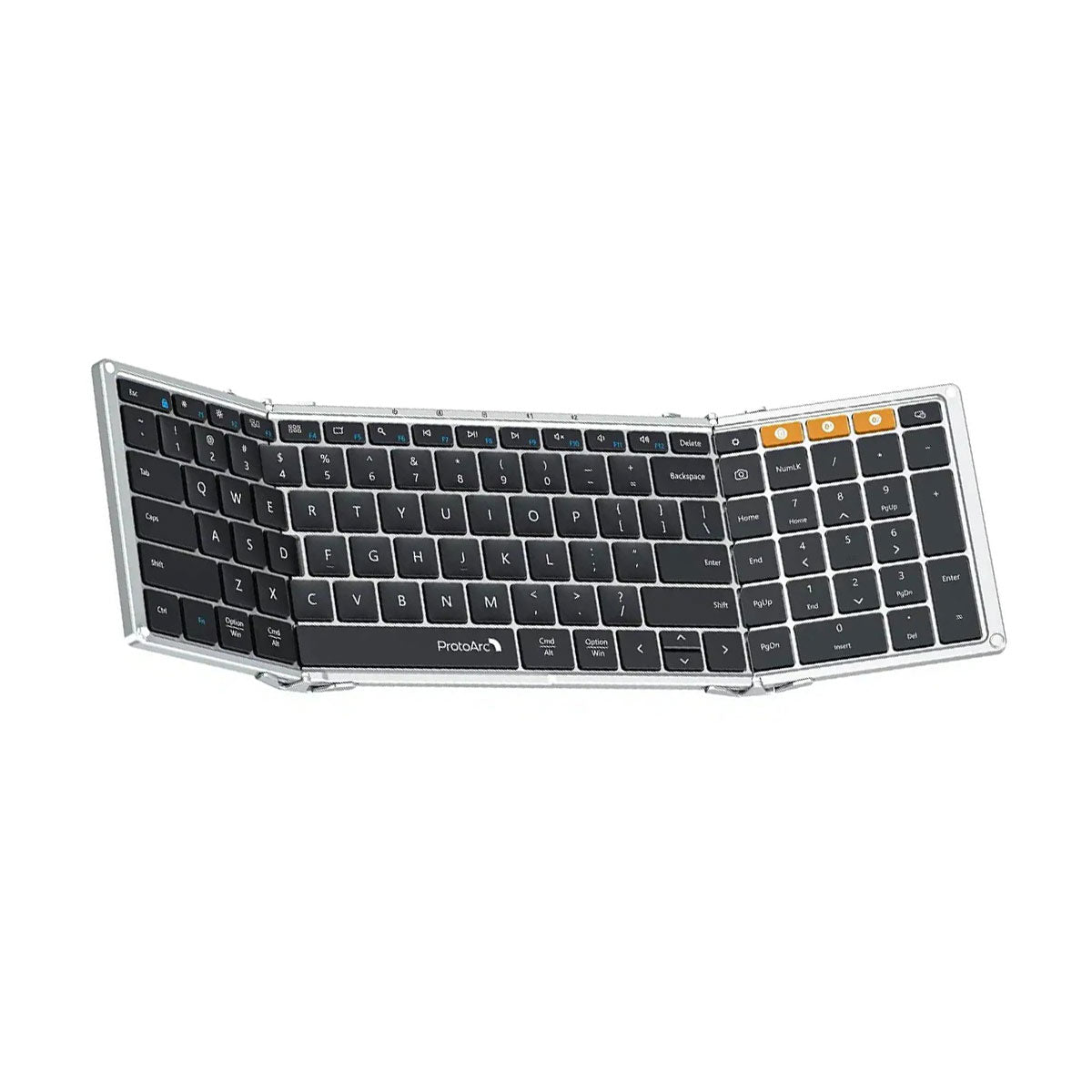 ProtoArc XKM01 Foldable Full-Size Wireless Keyboard and Mouse Combo (Black/Silver) (CP015409)
