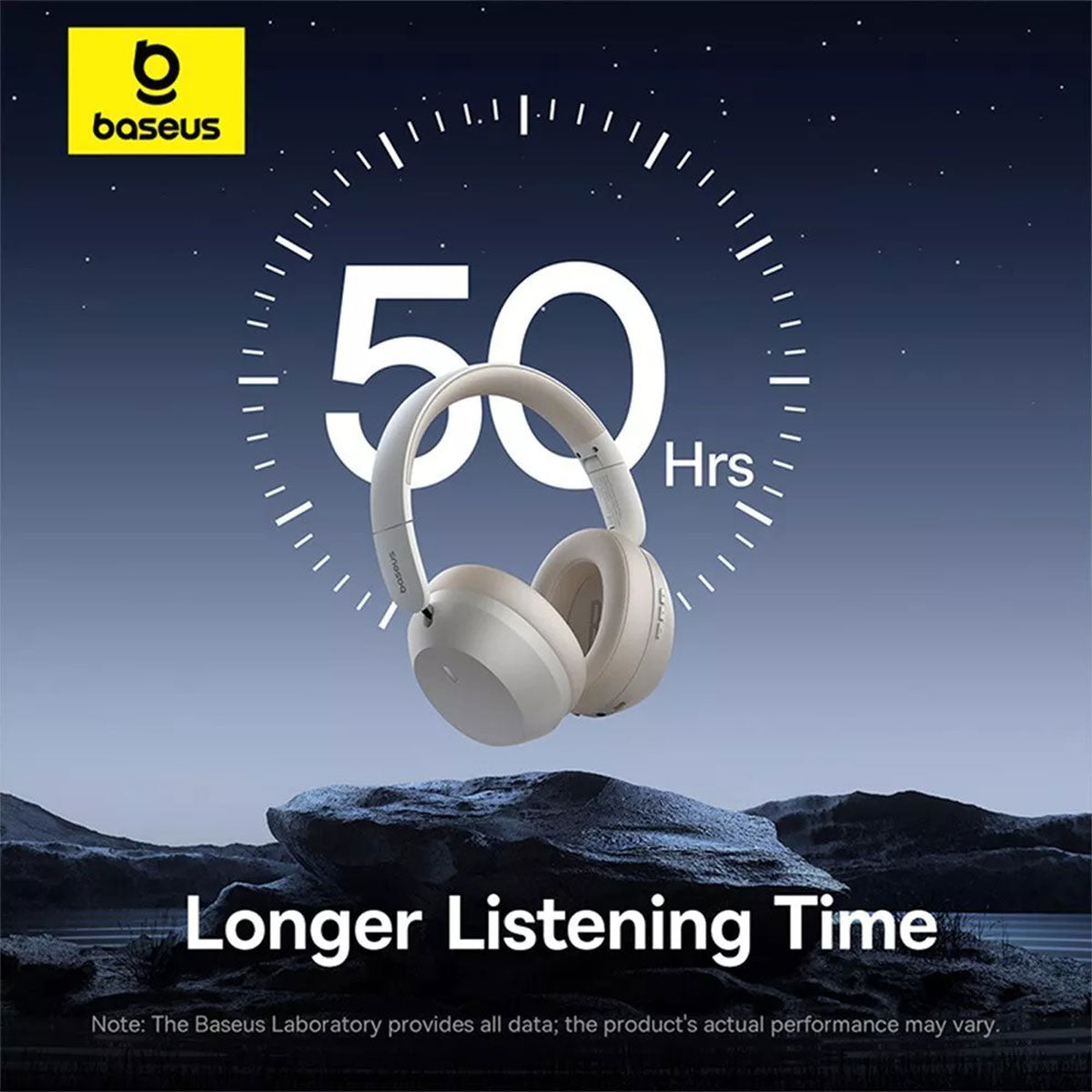 Baseus Bass 35 Max Wireless Headphone (Stellar White, Twilight Grey)