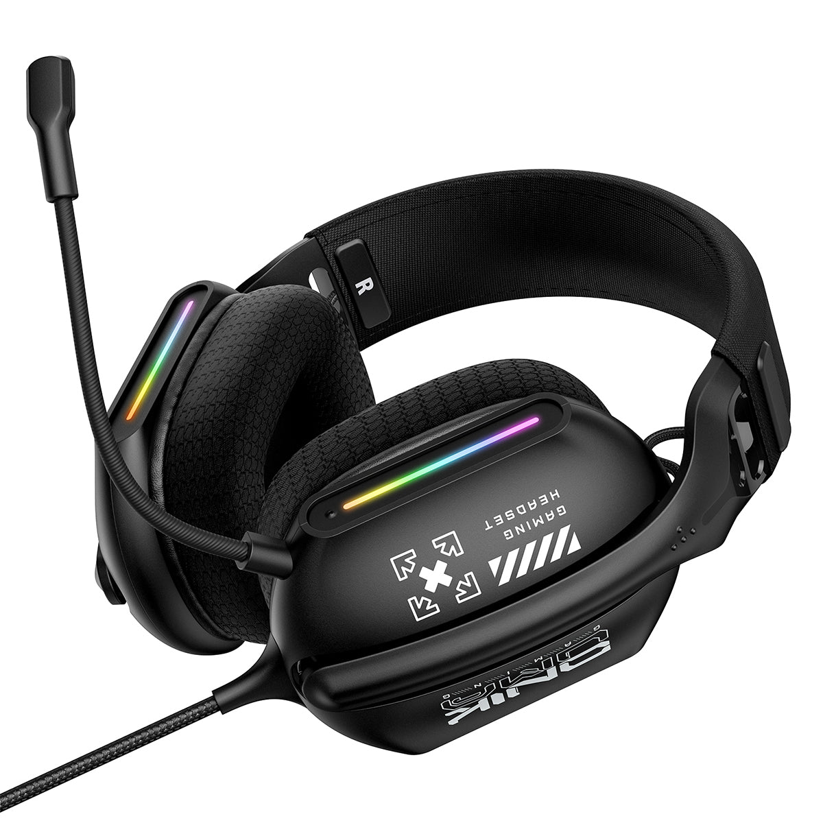 Onikuma X12 RGB Wired Gaming Headset with Noise Cancelling Microphone (Black)