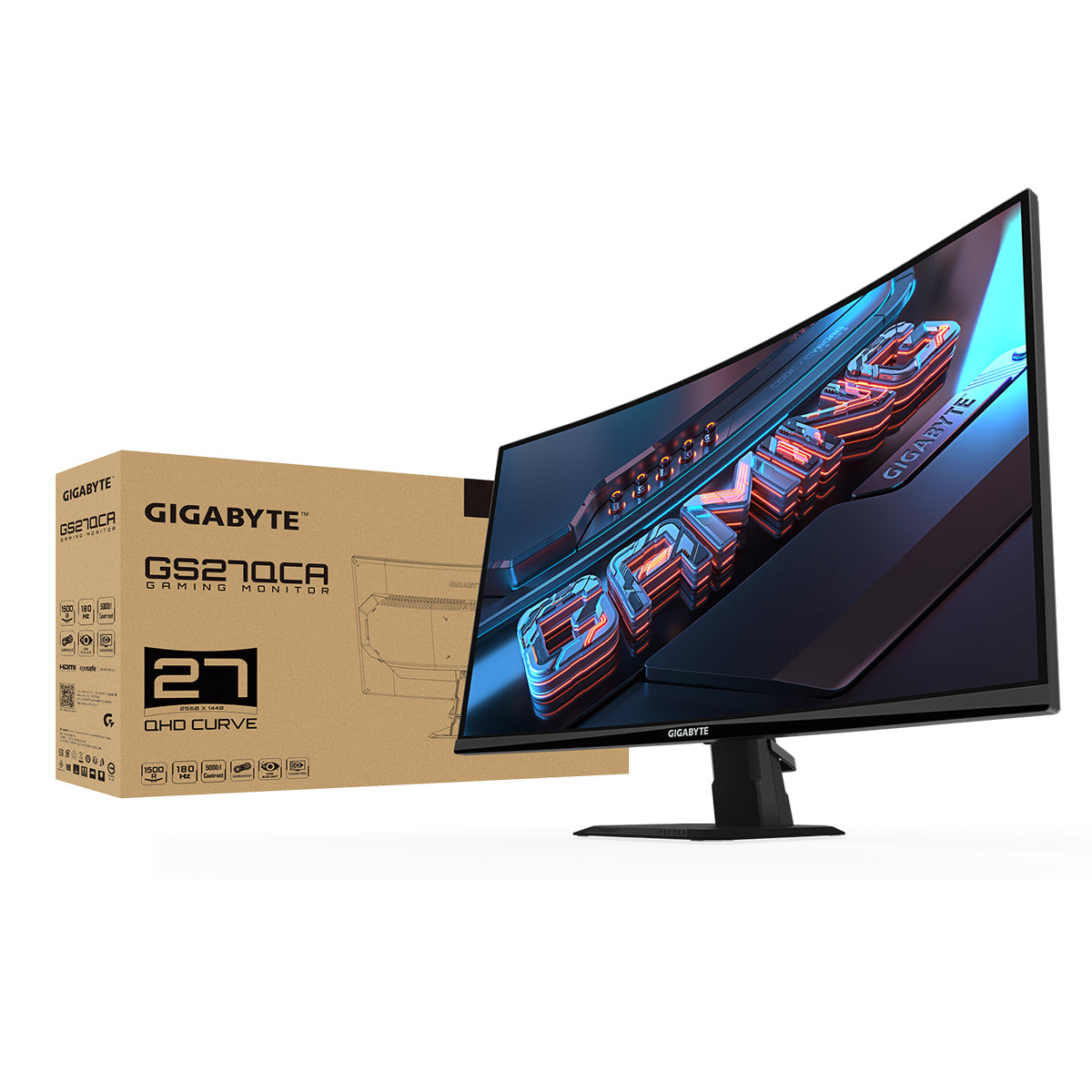 Gigabyte GS27QCA 27" QHD (2560x1440) 180Hz 1ms (MPRT) VA Curved Gaming Monitor