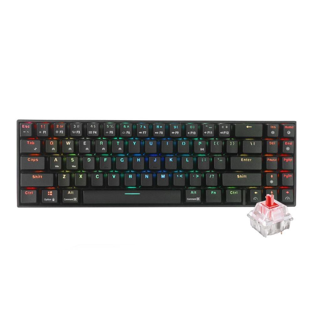 ROYAL KLUDGE RK71 Tri-Mode RGB 71 Keys Hot Swappable Mechanical Keyboard Black (Red Switch) - DataBlitz