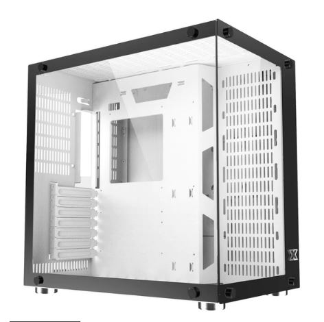 Coolman Robin 2 Dual Chamber Tempered Glass ATX Case (White)