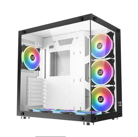 Coolman Robin 2 Dual Chamber Tempered Glass ATX Case (White)