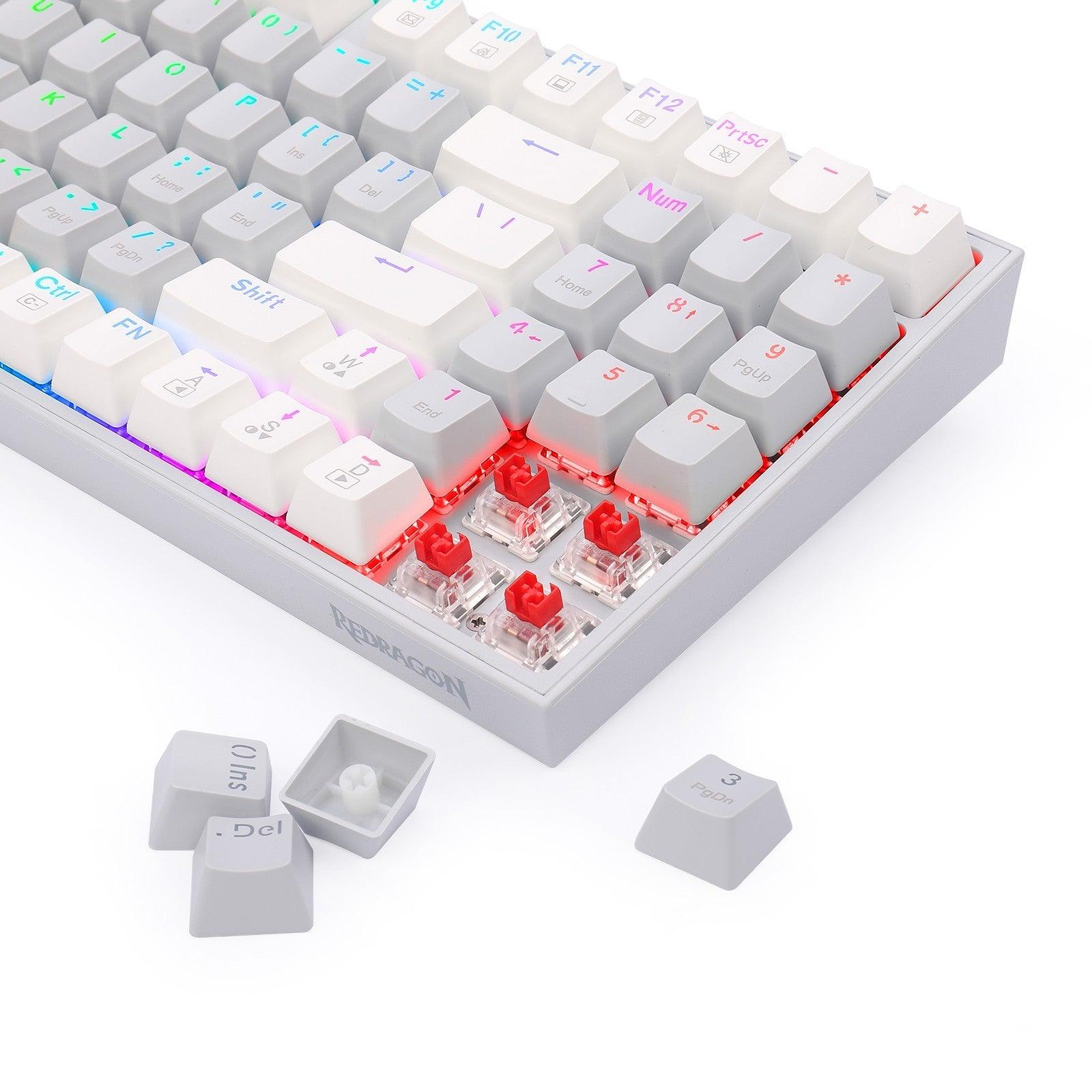 Redragon K636GWO-RGB V2 Kitava Wired Mechanical Gaming Keyboard (Grey-White-Orange) Dust-Proof Red Switch - DataBlitz
