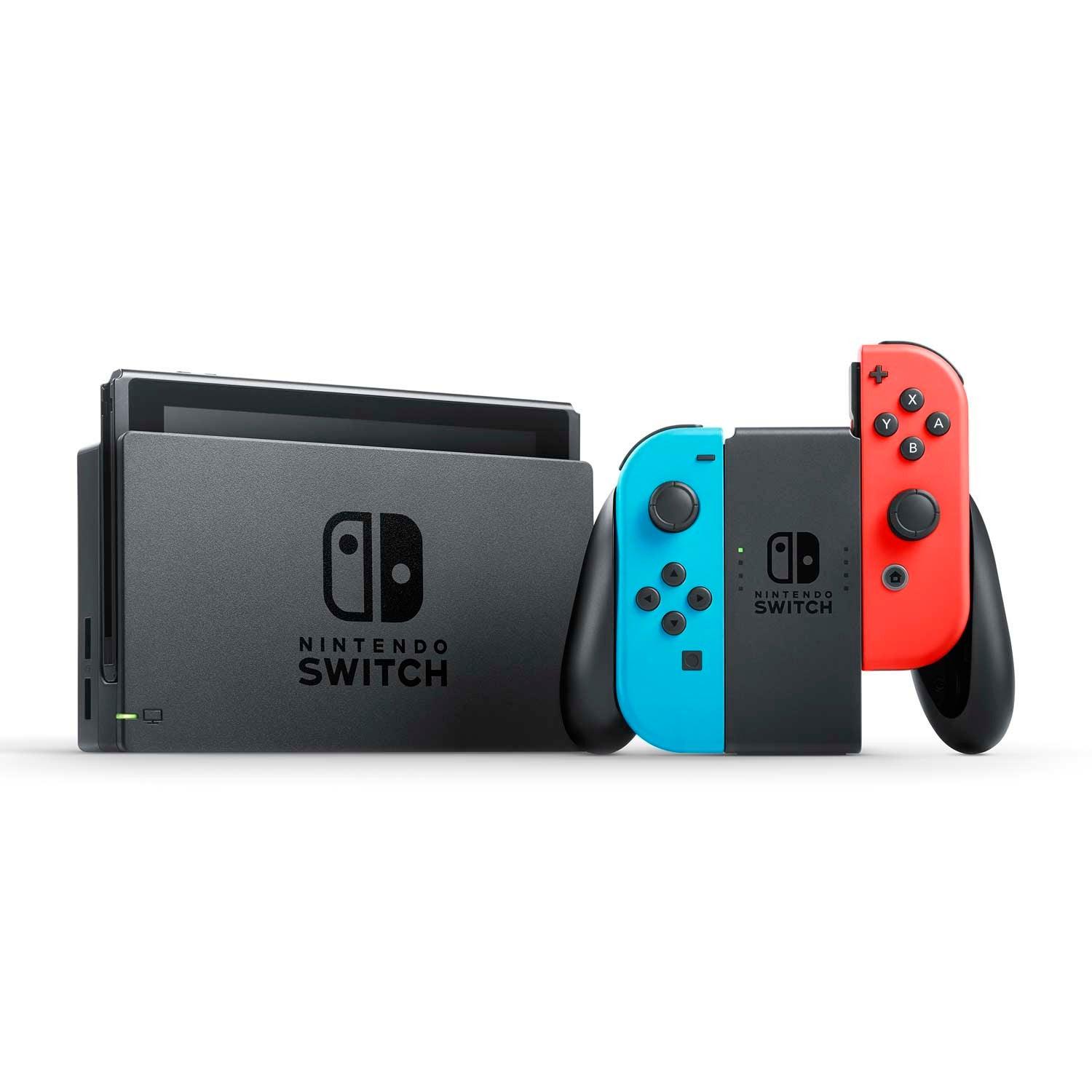 NSW Console With Red/Blue Joycon + NSW Skull & Co. Tempered Glass Screen Protector 9H Hardness/2.5D Edge(2 Pack) For NSW(NSGLA2) Bundle - DataBlitz