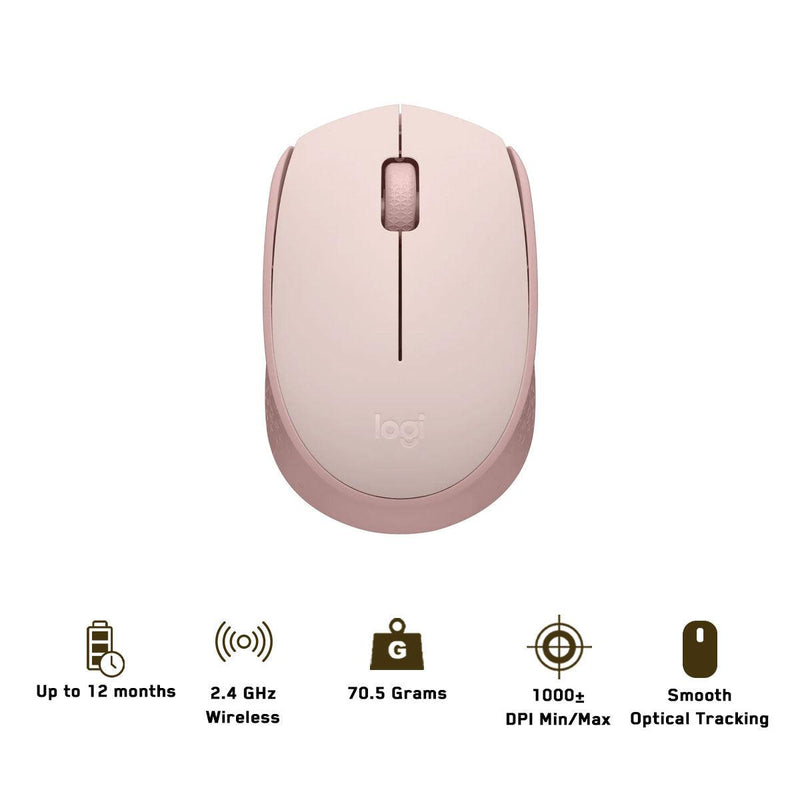Logitech M171 Reliable Wireless Connectivity Mouse (Rose) - DataBlitz