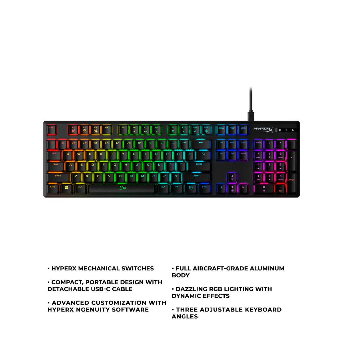 HyperX Alloy Origins RGB Mechanical Gaming Keyboard (Red Linear Switch) For PC/PS5/PS4/XBOX SERIES X/S / XBOX ONE (4P4F6AA#ABA) - DataBlitz