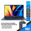 Asus Vivobook 15 X1502ZA-EJ983WS 15.6-Inch FHD Laptop (Quiet Blue) | 15.6" FHD (1920 x 1080) | i3-1220P | 8GB RAM | 512GB SSD | Intel® UHD Graphics | Windows 11 Home | MS Office H&S 2021 | ASUS BP1504 Casual Backpack - DataBlitz