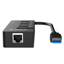 ORICO 3-Port USB 3.0 / Gigabit Ethernet Adapter (Black) (HR01-U3-V1) - DataBlitz