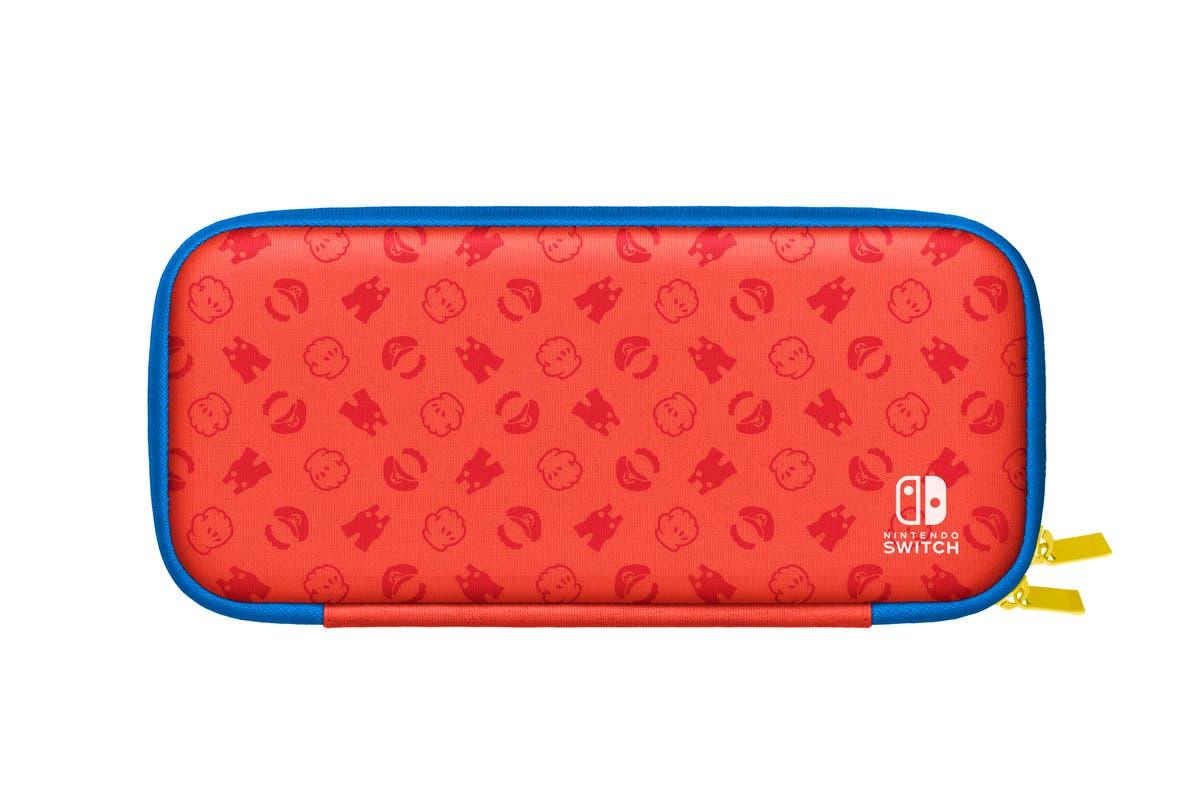 Nintendo Switch Console Mario Red & Blue Edition (Includes Carrying Case) + NSW Dobe Dust-Proof Kit Include Rubber Plug & Toughened Glass Film (TNS-862) Bundle - DataBlitz