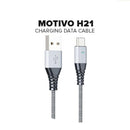 Motivo H21 Data Cable Braided Wire 120CM Micro USB (Grey) (S0011) - DataBlitz