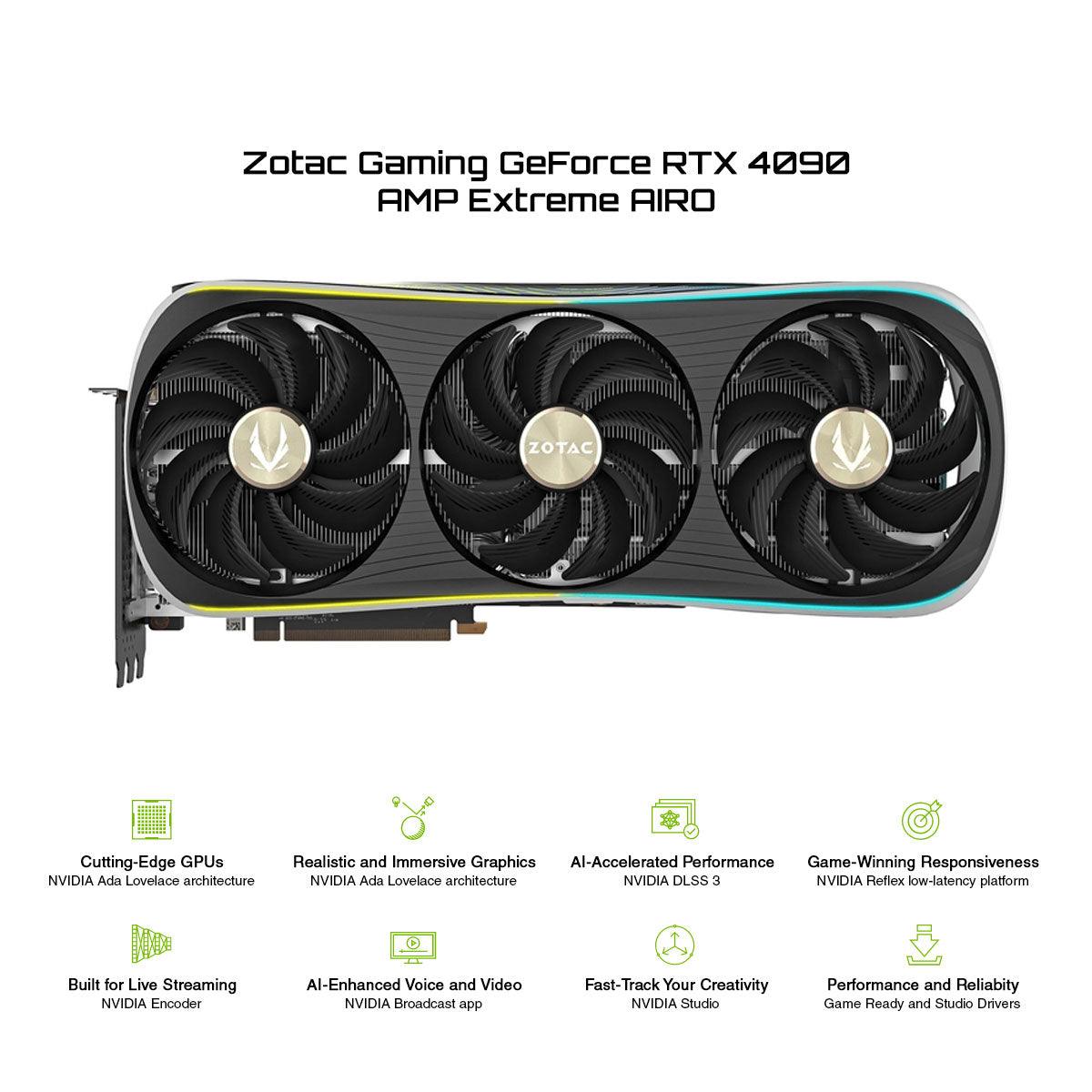 Zotac Gaming GeForce RTX 4090 AMP Extreme AIRO 24GB GDDR6X Graphics Card (ZT-D40900B-10P) - DataBlitz