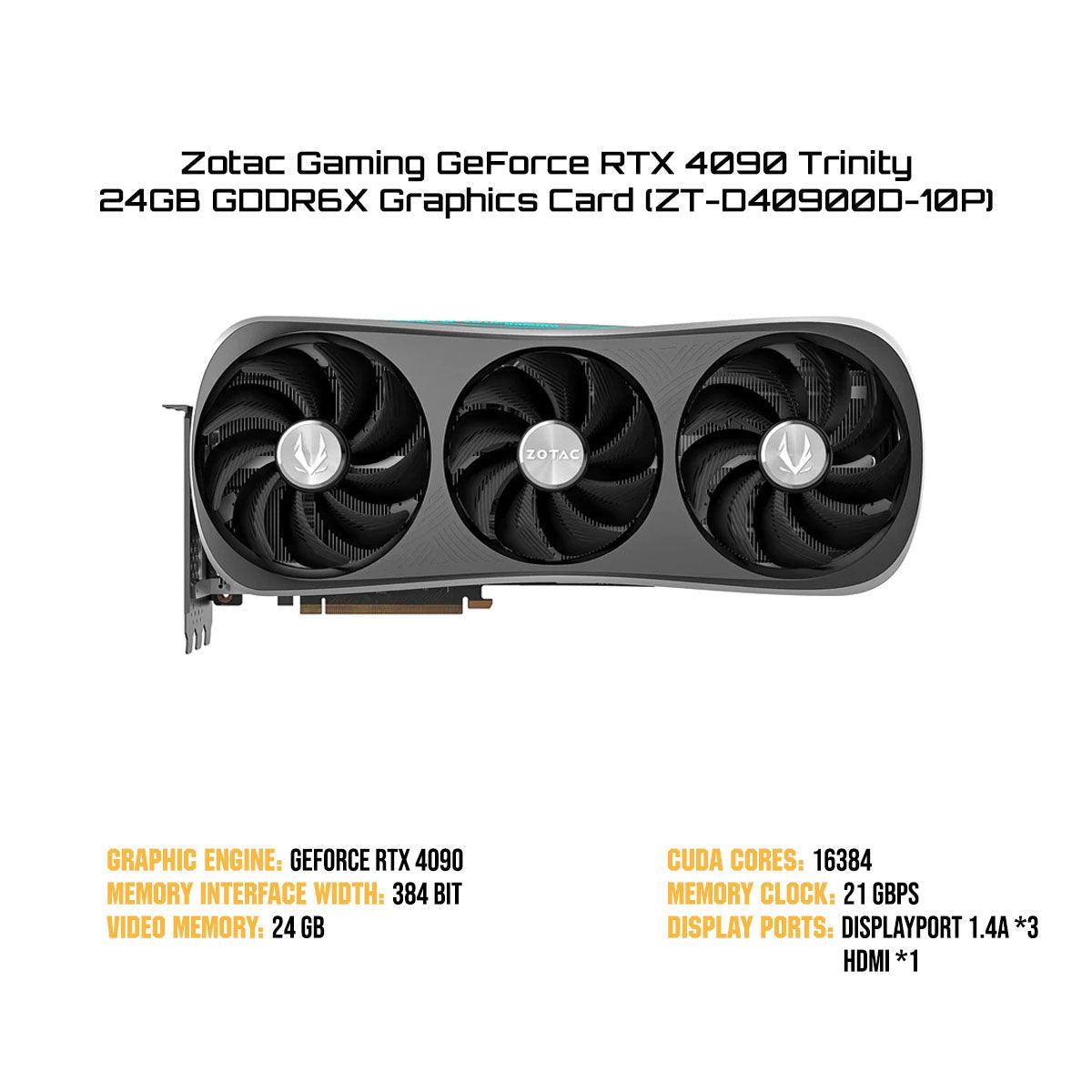 Zotac Gaming GeForce RTX 4090 Trinity 24GB GDDR6X Graphics Card (ZT-D40900D-10P) - DataBlitz