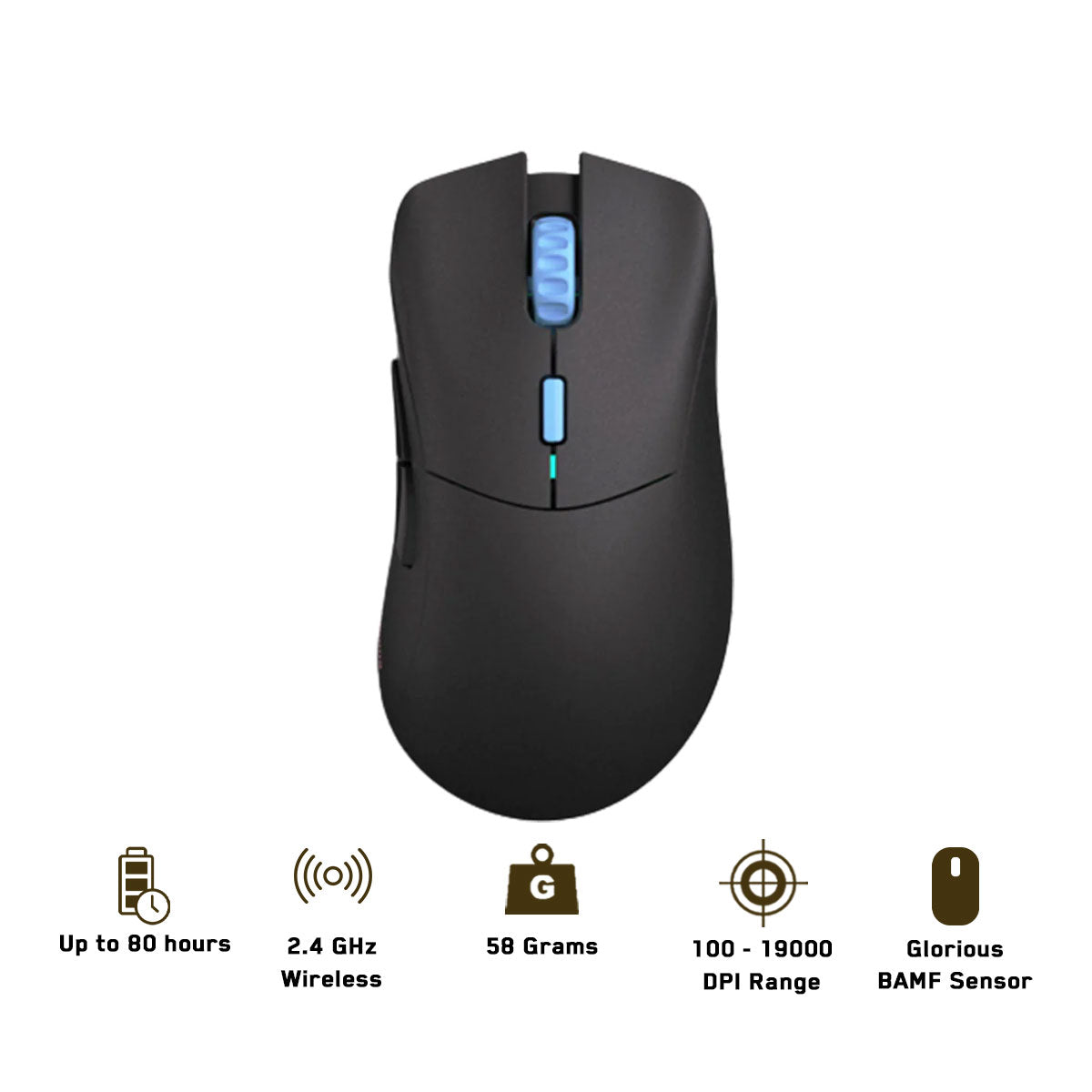 Glorious Model D Pro Vice Wireless Gaming Mouse With Solid Shell (Black-Forge)
