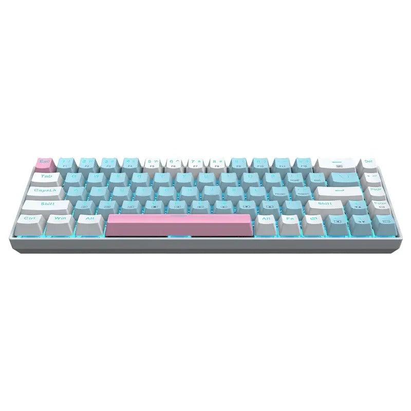 E-YOOSO Z-686 Single Light 68 Keys Hot Swappable Mechanical Keyboard Blue/White (Red Switch) - DataBlitz