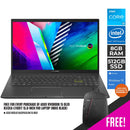 ASUS VIVOBOOK 15 OLED K513EA-L11691T LAPTOP (INDIE BLACK) | 15.6" FHD | i3-1115G4 | 4GB DDR4 | 512GB SSD | INTEL UHD | WIN10  + ASUS NEREUS BACKPACK (BLACK) - DataBlitz