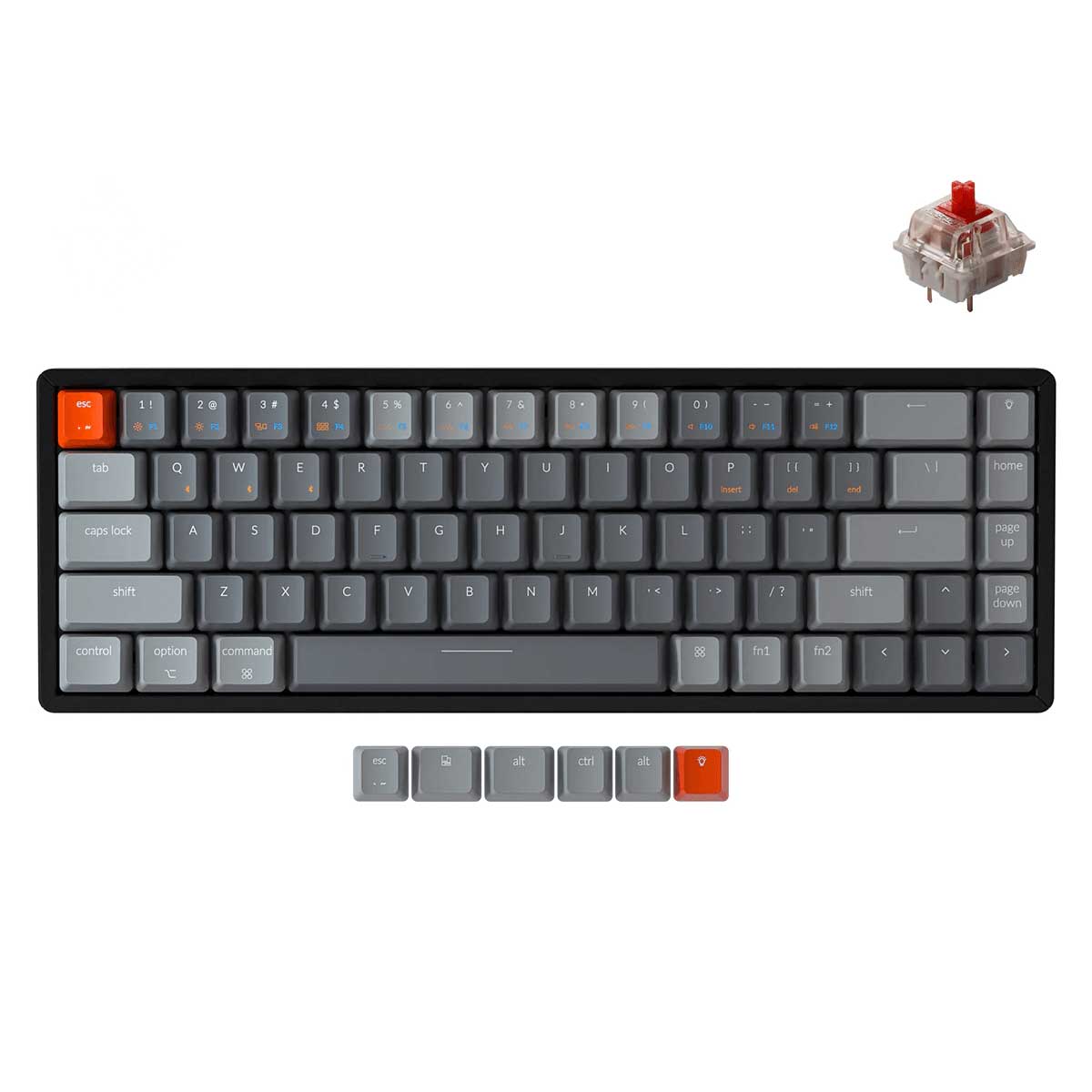 Keychron K6 RGB Backlight Aluminum Wireless Mechanical Keyboard (Gateron Red Switch) (K6Q1)