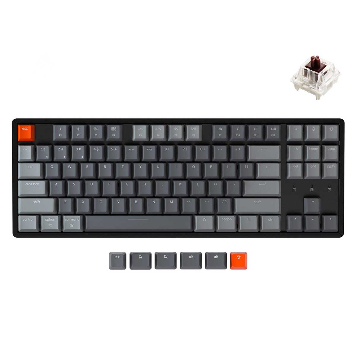 Keychron K8 RGB Backlight Aluminum Optical Wireless Mechanical Keyboard (Gateron Brown Switch) (K8Q3)