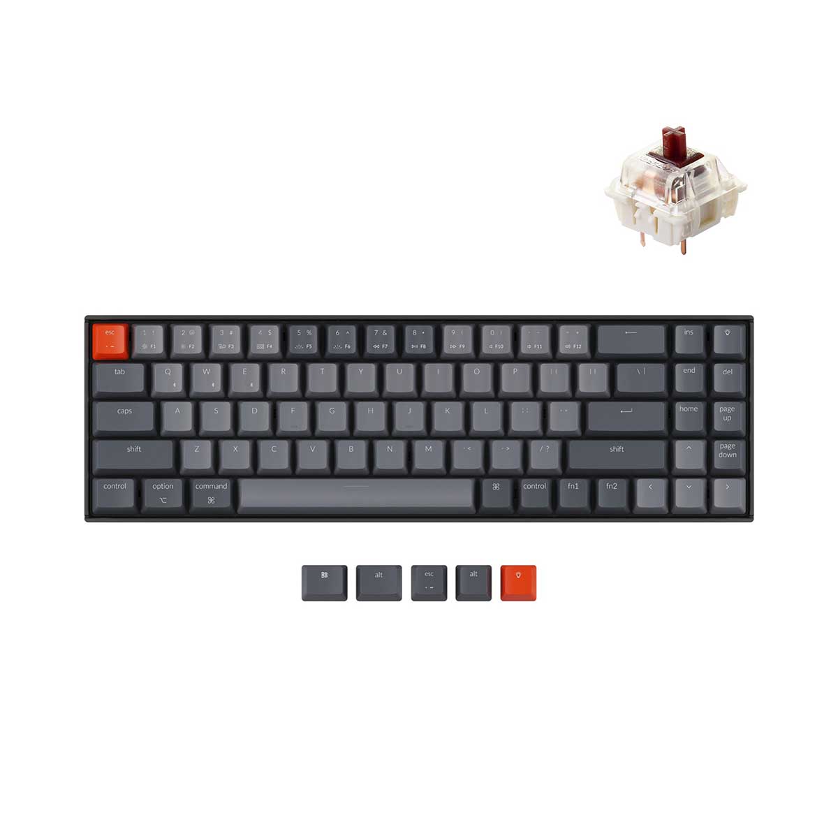 Keychron K14 White Led Backlight Hot-Swappable Wireless Mechanical Keyboard (Brown Switch) (K14G3)