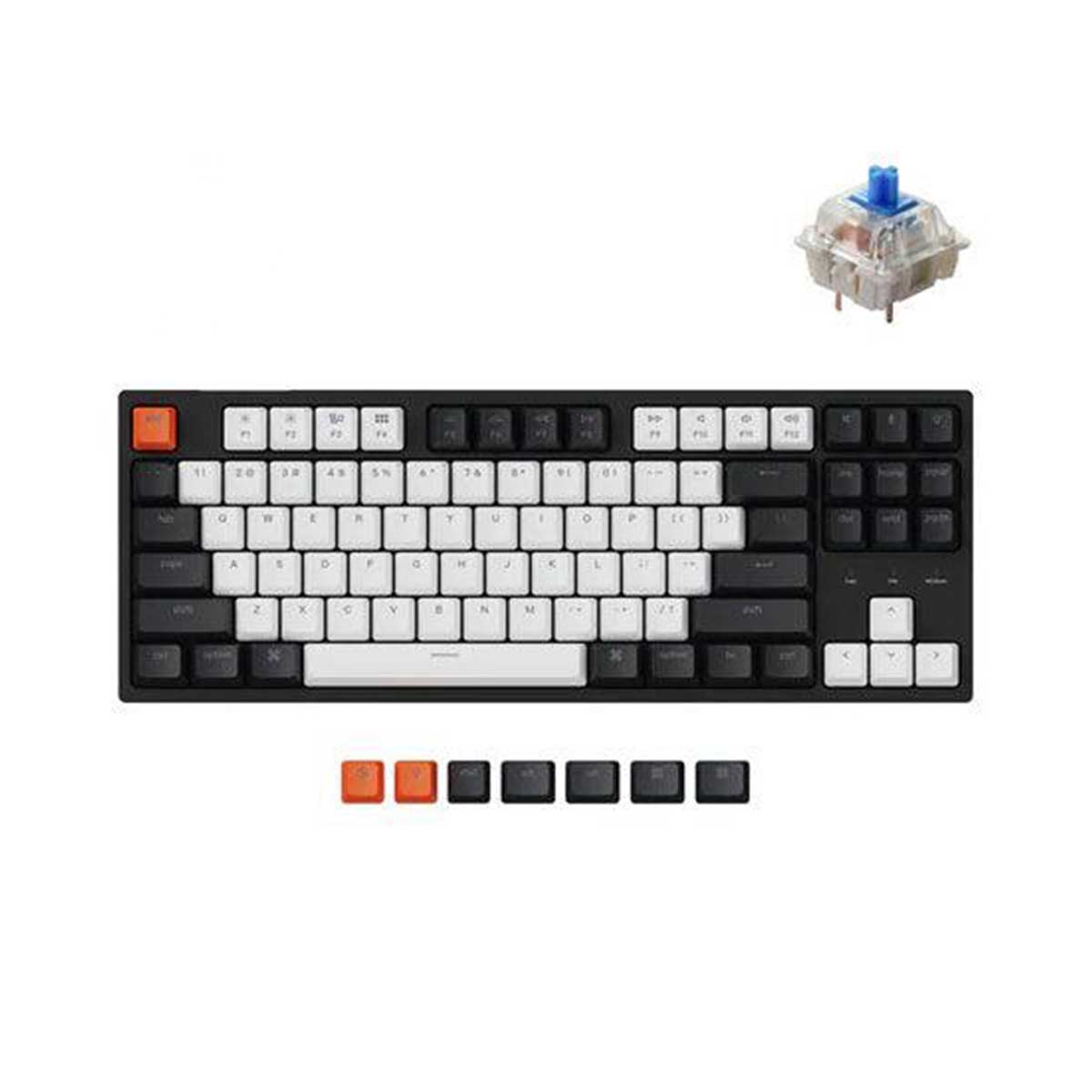 Keychron C1 87-Key Tenkeyless RGB Backlight Hot-Swappable Wired Mechanical Keyboard (Blue Switch) (C1H2)