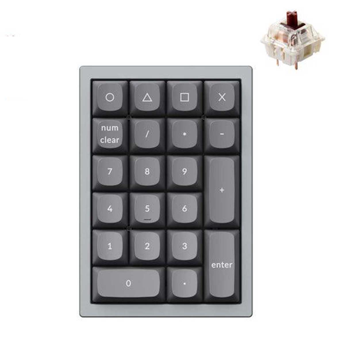 Keychron Q0 QMK Fully Assembled Custom Silver Grey Number Pad (Gateron G Pro Brown Switch) (Q0D3)