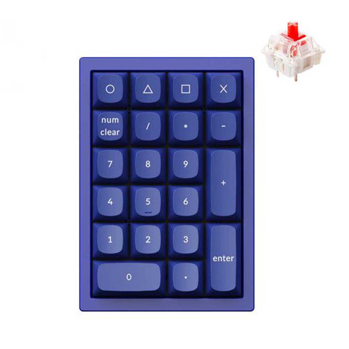 Keychron Q0 QMK Fully Assembled Custom Navy Blue Number Pad (Gateron G Pro Red Switch) (Q0J1)