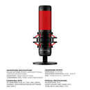 HyperX Quadcast USB Microphone For PC/MAC/PS5/PS4 (Black/Red) (4P5P6AA) - DataBlitz